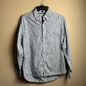 Tommy Bahama Mens Large Cotton‎ Silk Stripe Button Down Long Sleeve Floral Shirt